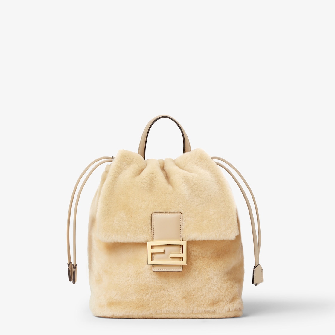 FENDI Backpack Beige shearling backpack - Image 1